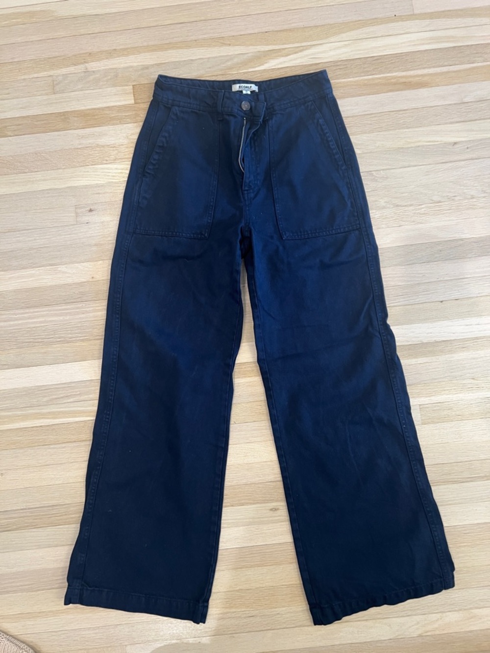 ECOALF Navy Wide-Leg Pants
